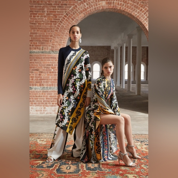 *$2994 NEW OSCAR DE LA RENTA FLORAL WOOL RUNWAY DAY DRESS TUNIC US 8 or 10 L - Picture 10 of 11